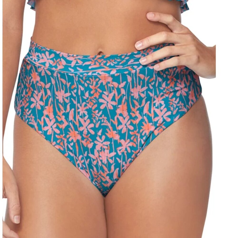 Raisins Juniors' Tropic High-Waisted Bikini Bottoms - Size: XS - NWT